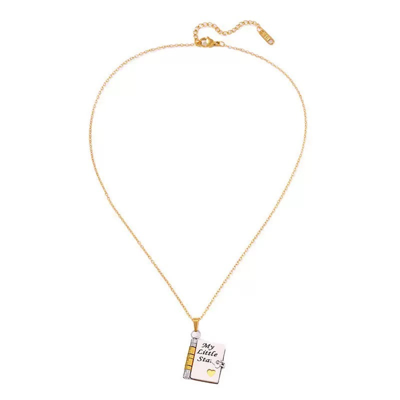 Book Engraved Gift Necklace