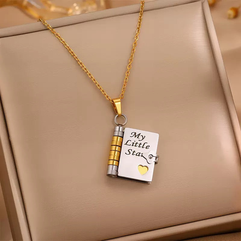 Book Engraved Gift Necklace