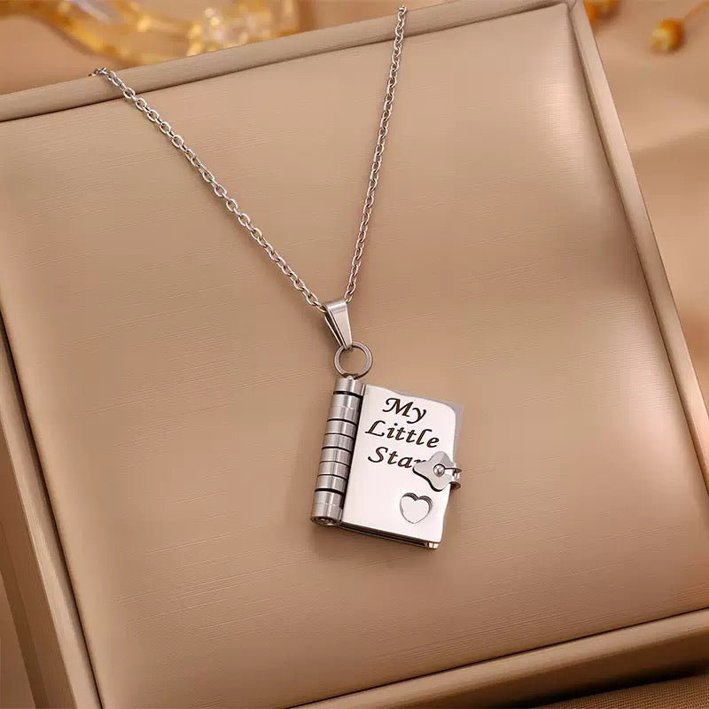 Book Engraved Gift Necklace
