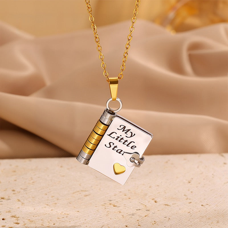 Book Engraved Gift Necklace